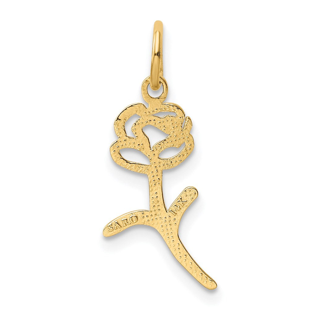 14K Gelbgold Rose Charm