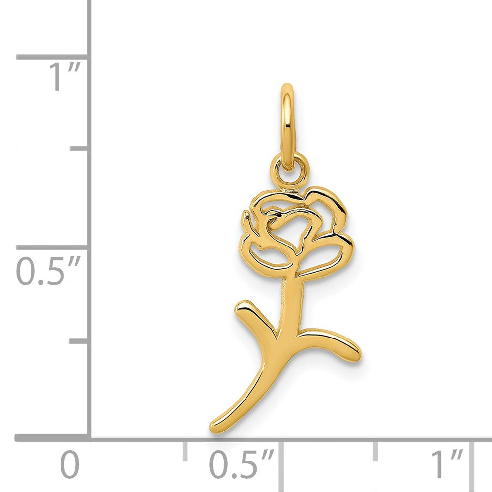 14K Gelbgold Rose Charm
