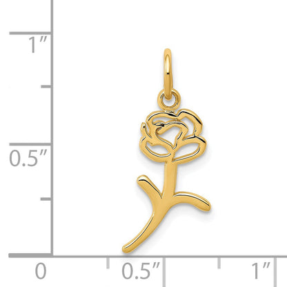 14K Gelbgold Rose Charm