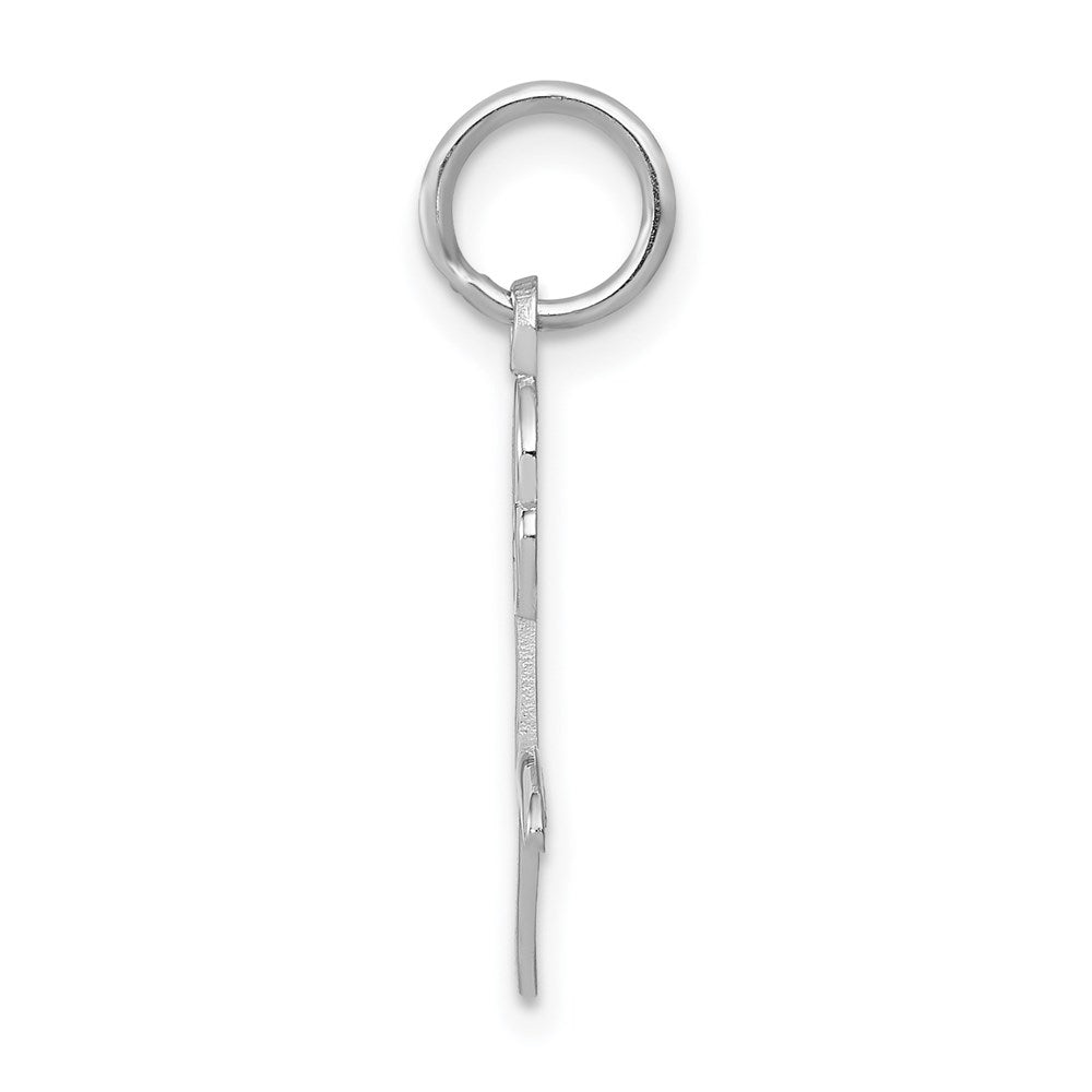 14K Weißgold Rose Charm