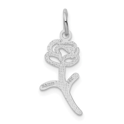 14K Weißgold Rose Charm