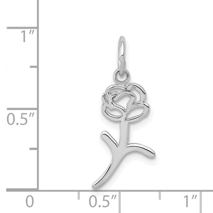 14K Weißgold Rose Charm