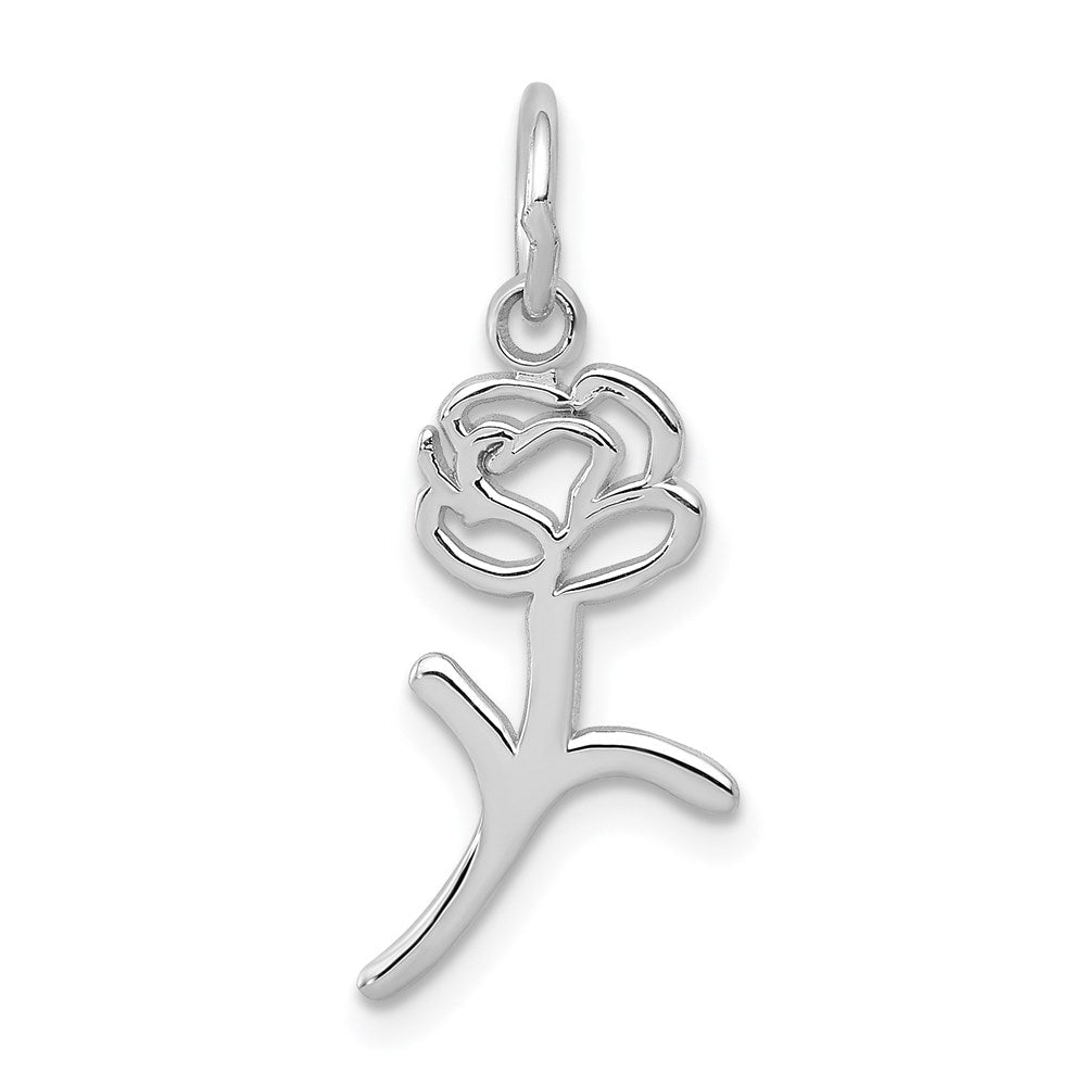14K Weißgold Rose Charm