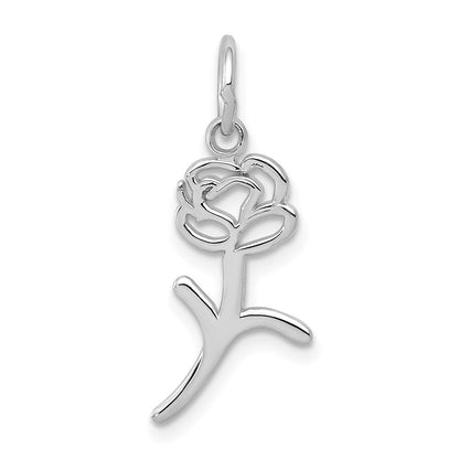 14K Weißgold Rose Charm