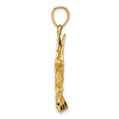 14 Karat Gelbgold Kolibri-Anhänger mit Diamantschliff