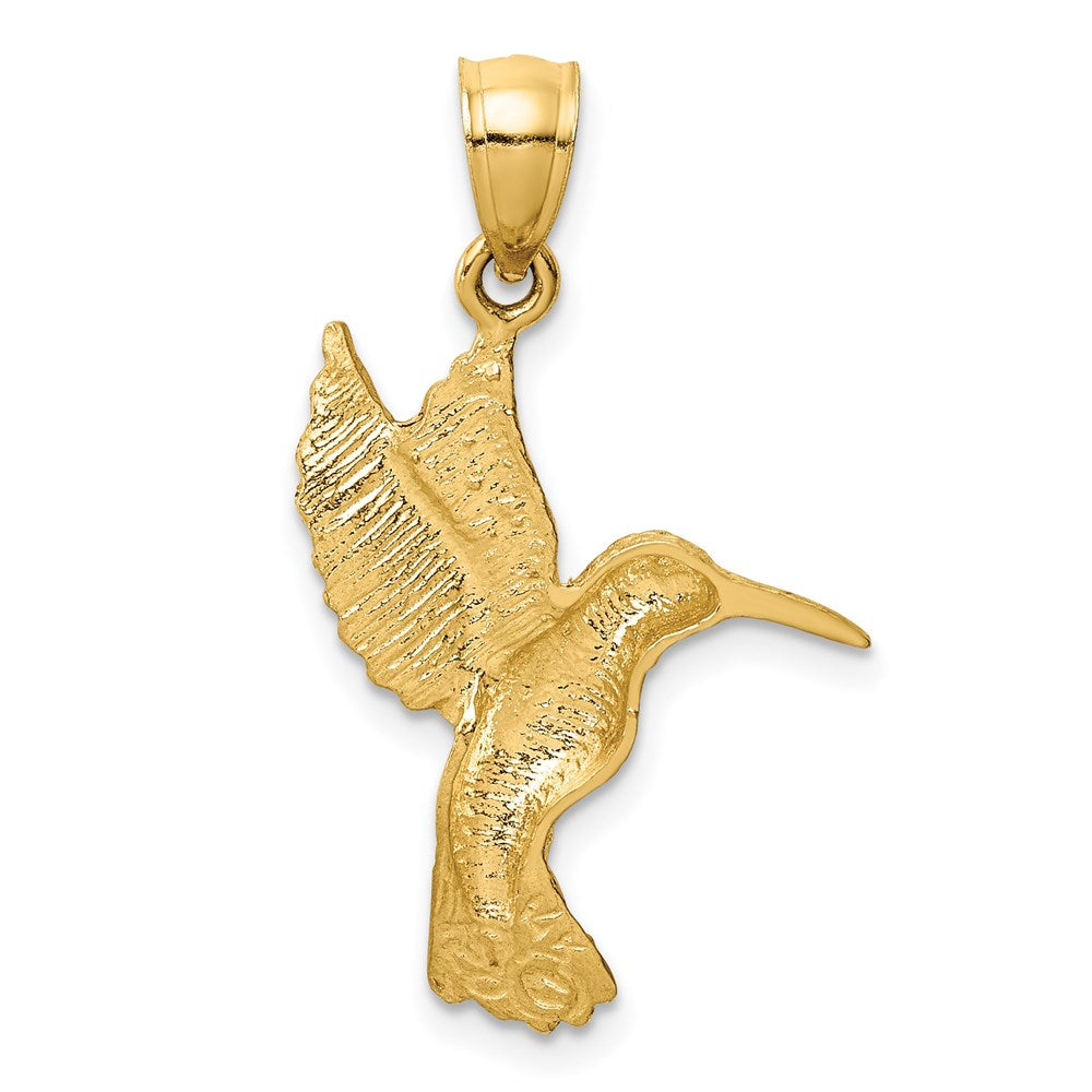 14 Karat Gelbgold Kolibri-Anhänger mit Diamantschliff