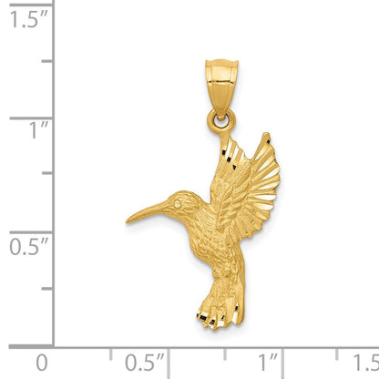 14 Karat Gelbgold Kolibri-Anhänger mit Diamantschliff