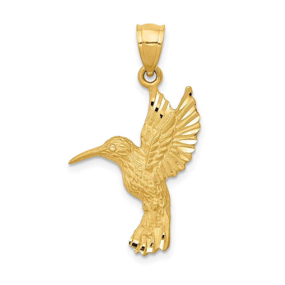 14 Karat Gelbgold Kolibri-Anhänger mit Diamantschliff