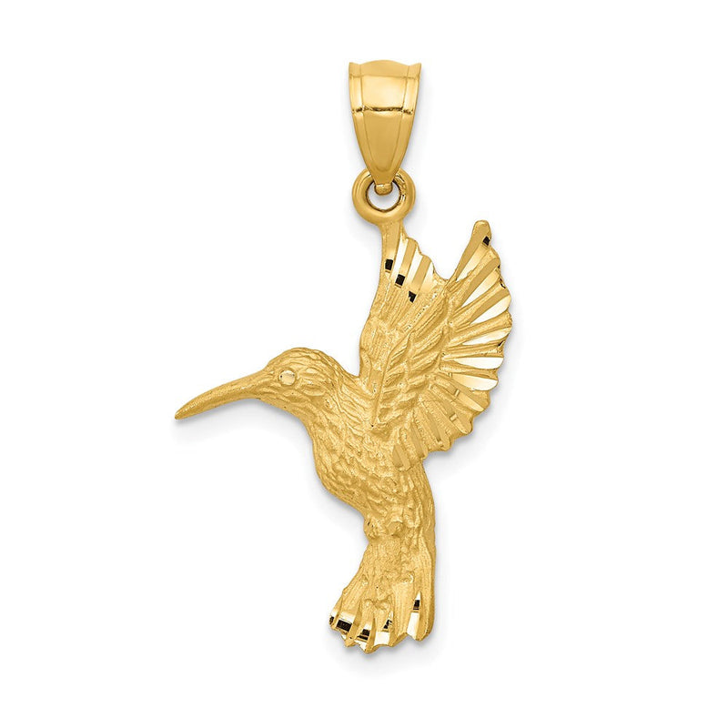 14 Karat Gelbgold Kolibri-Anhänger mit Diamantschliff