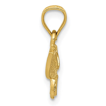 14K Gelbgold Diamantiert Schmetterling Anhänger