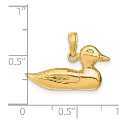 14K Gelbgold Stockenten-Charm