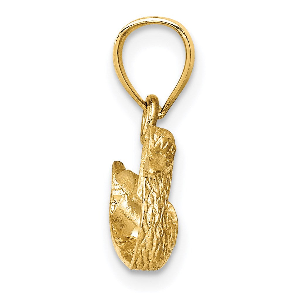 14K Gelbgold Diamantiert Duck Anhänger