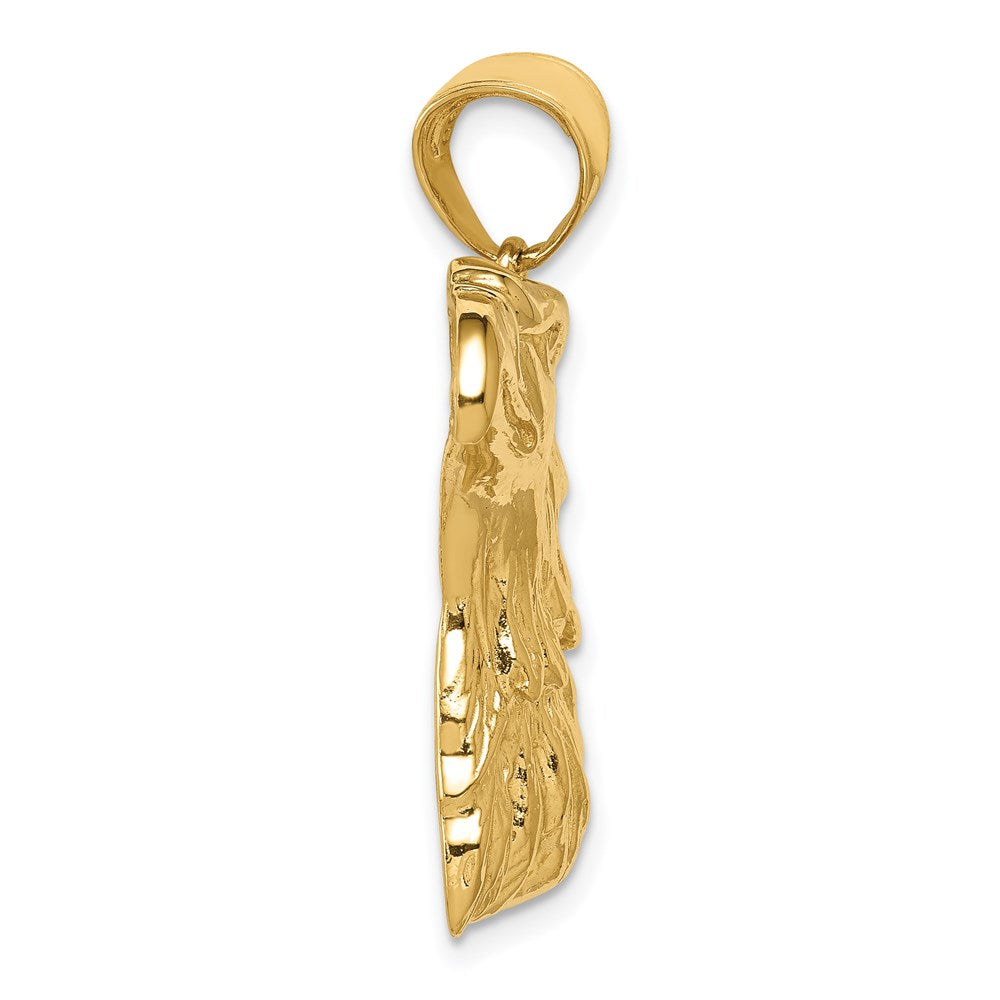 14K Gelbgold Adlerkopf-Anhänger