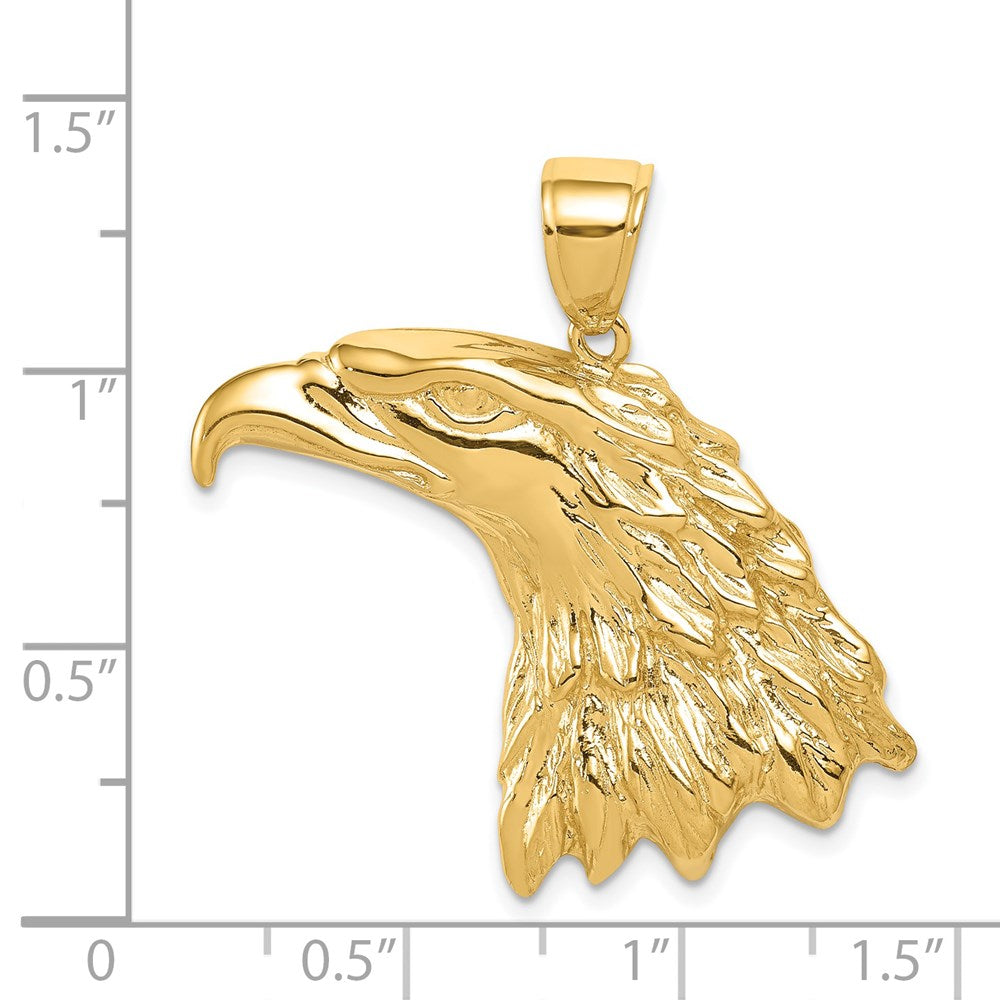 14K Gelbgold Adlerkopf-Anhänger