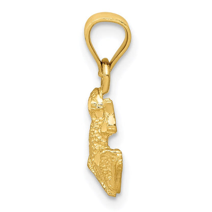 14K Gelbgold Diamantiert Frosch Anhänger