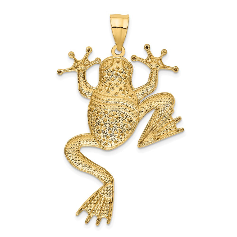 14K Gelbgold und Rhodiumgold mit Rhodium, Anhänger Frosch diamantgeschliffen