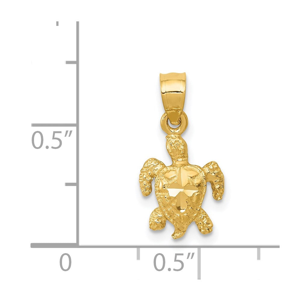 14K Gelbgold Schildkröte Anhänger