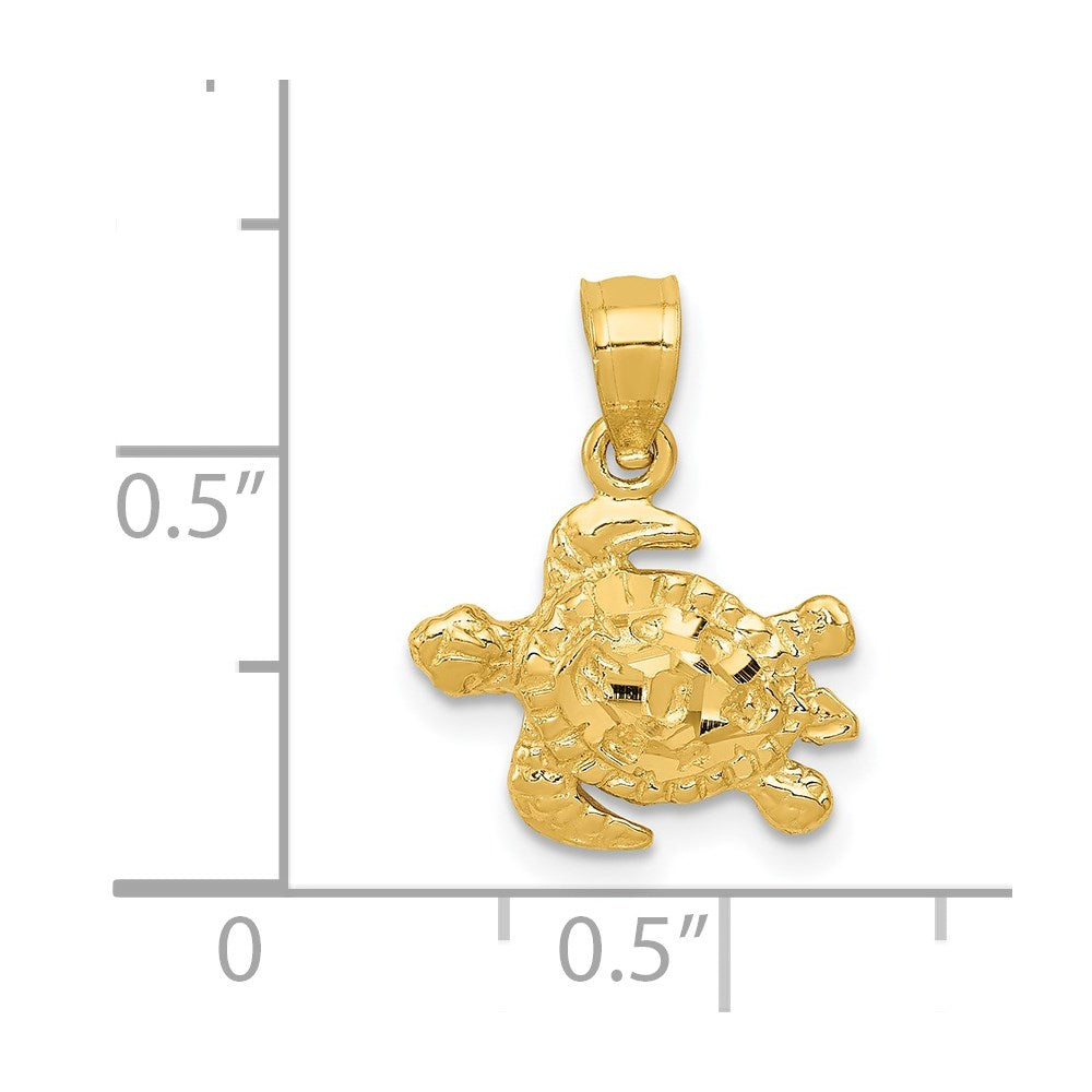 14K Gelbgold Schildkröte Anhänger