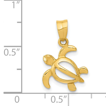 14K Gelbgold Offen Schildkröte Anhänger