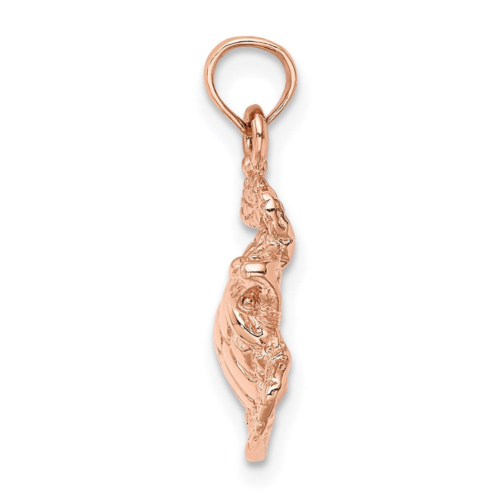 14K Roségold Charm „Meeresschildkröte“ strukturiert