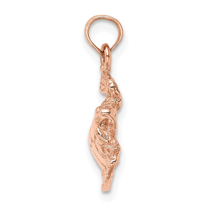 14K Roségold Charm „Meeresschildkröte“ strukturiert