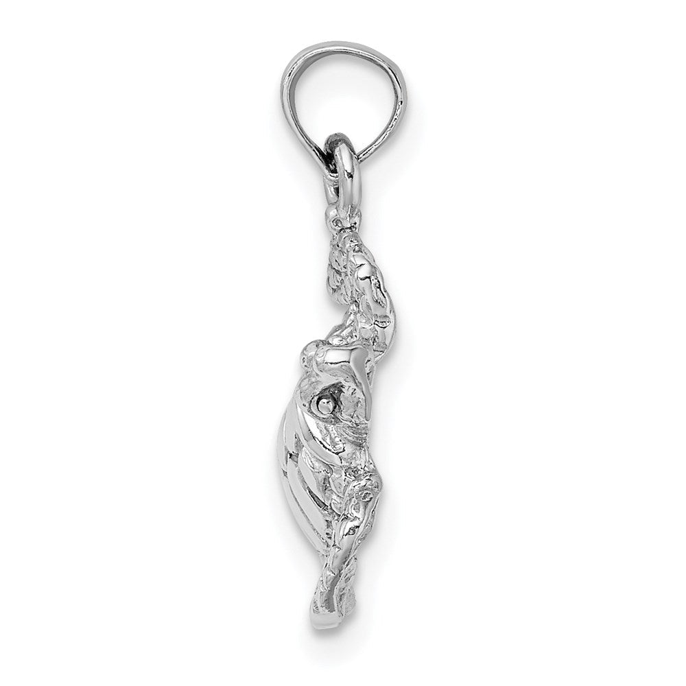 14K Weißgold Charm Meeresschildkröte strukturiert