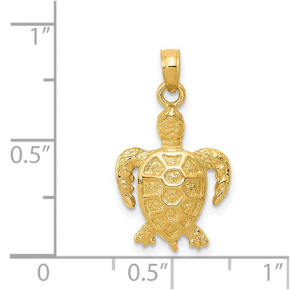 14K Gelbgold Meeresschildkröten-Anhänger