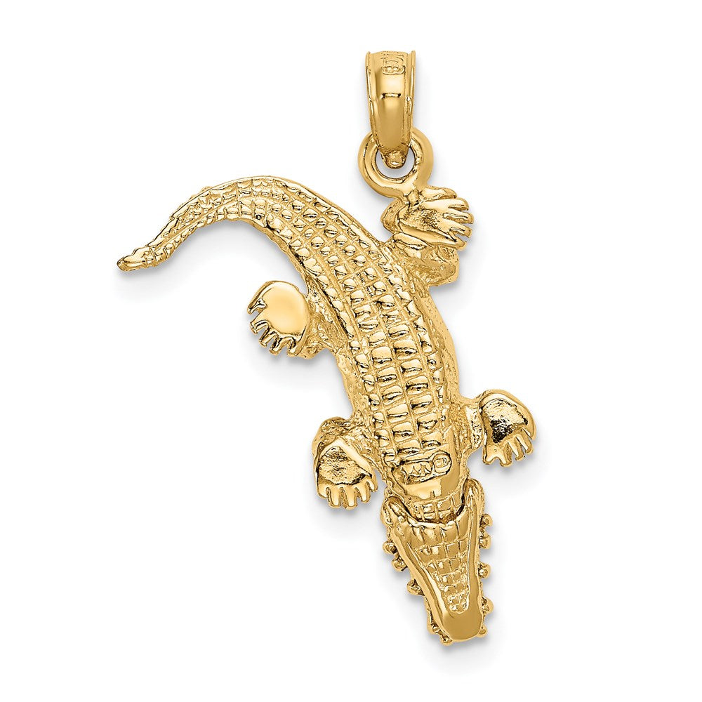 14K Gelbgold Beweglicher Alligator-Anhänger