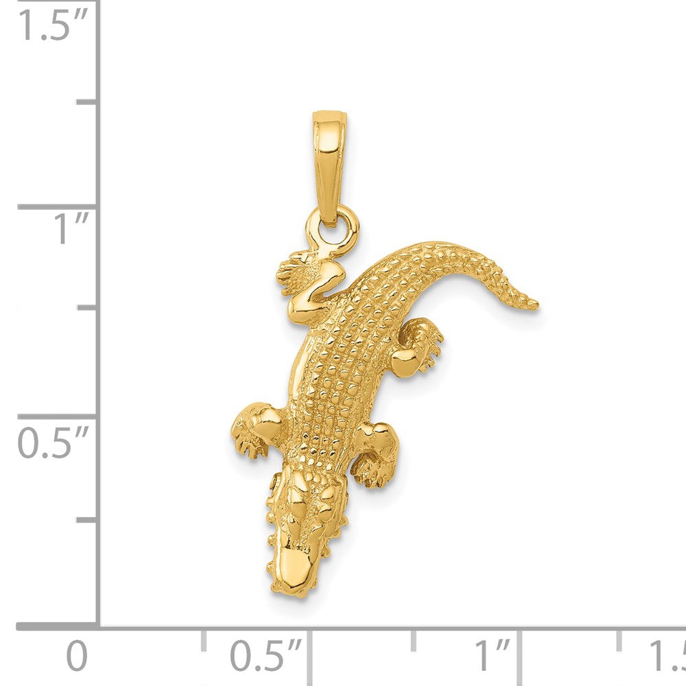 14K Gelbgold Beweglicher Alligator-Anhänger