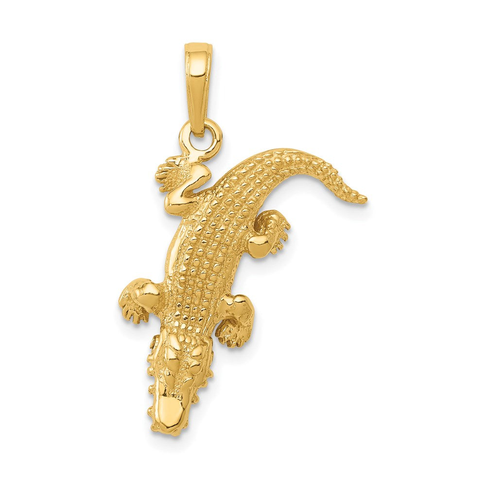 14K Gelbgold Beweglicher Alligator-Anhänger