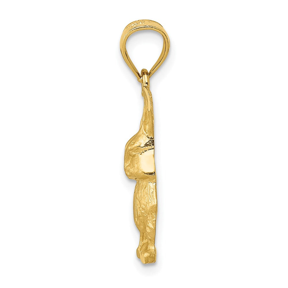 14K Gelbgold Kaninchen-Anhänger mit Diamantschliff
