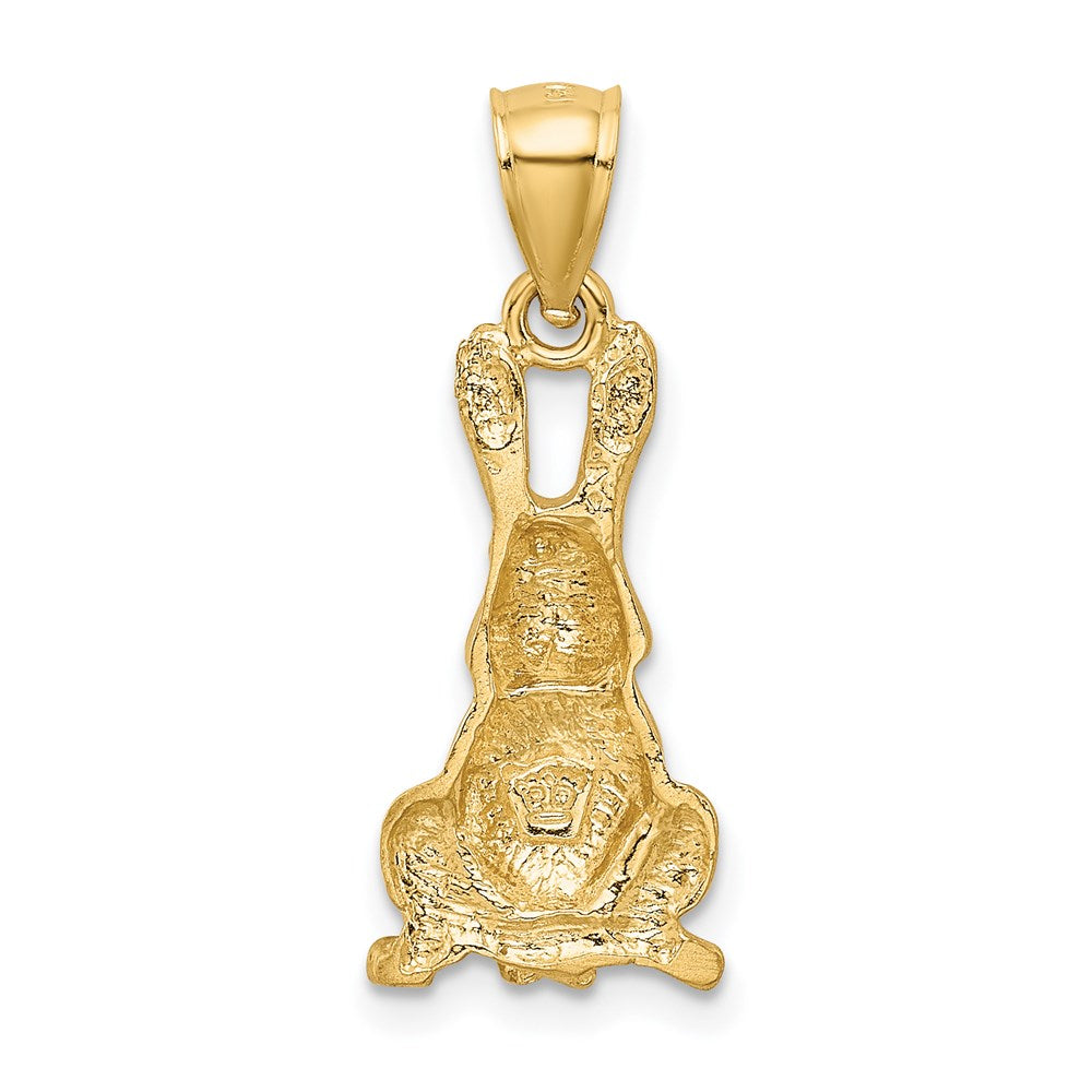 14K Gelbgold Kaninchen-Anhänger mit Diamantschliff