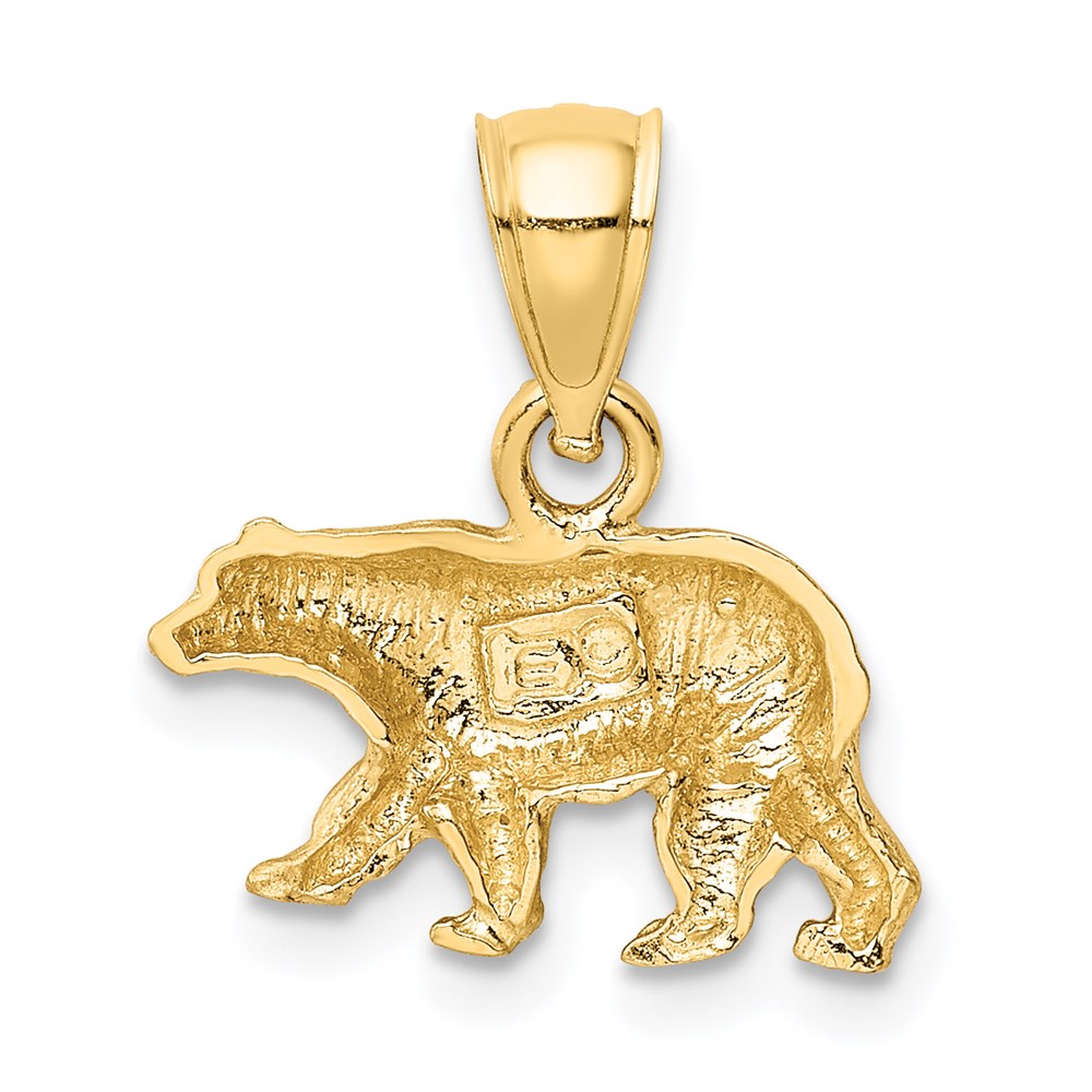 14K Gelbgold Diamantiert Bär Anhänger
