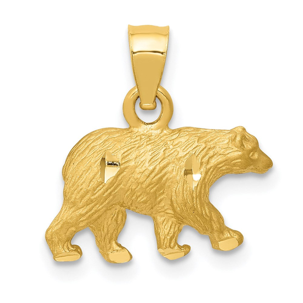 14K Gelbgold Diamantiert Bär Anhänger