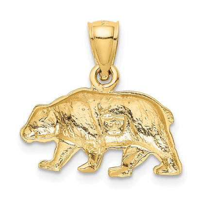 14 Karat Gelbgold Anhänger „Bär“, diamantiert