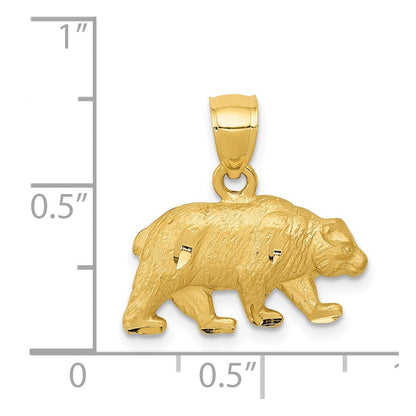 14 Karat Gelbgold Anhänger „Bär“, diamantiert