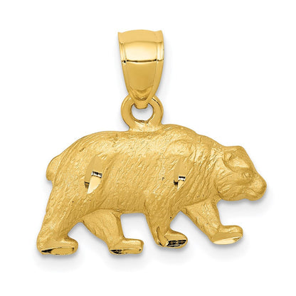 14 Karat Gelbgold Anhänger „Bär“, diamantiert