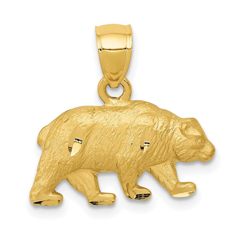 14 Karat Gelbgold Anhänger „Bär“, diamantiert