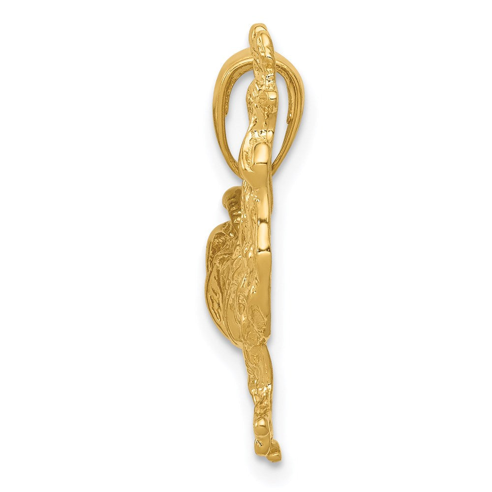 14K Gelbgold Hahn-Anhänger