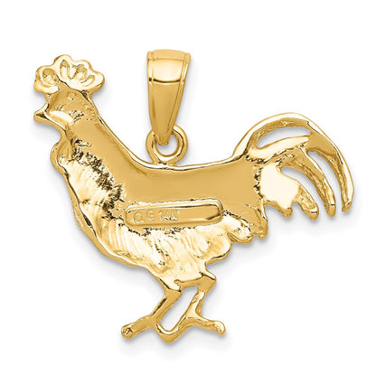 14K Gelbgold Hahn-Anhänger