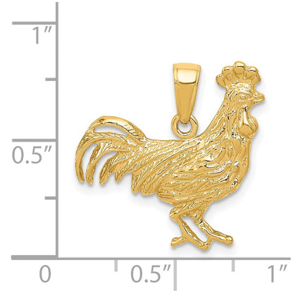 14K Gelbgold Hahn-Anhänger