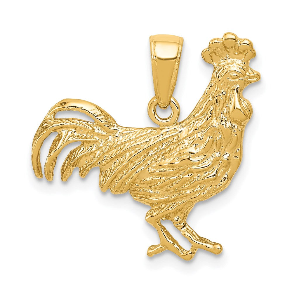 14K Gelbgold Hahn-Anhänger