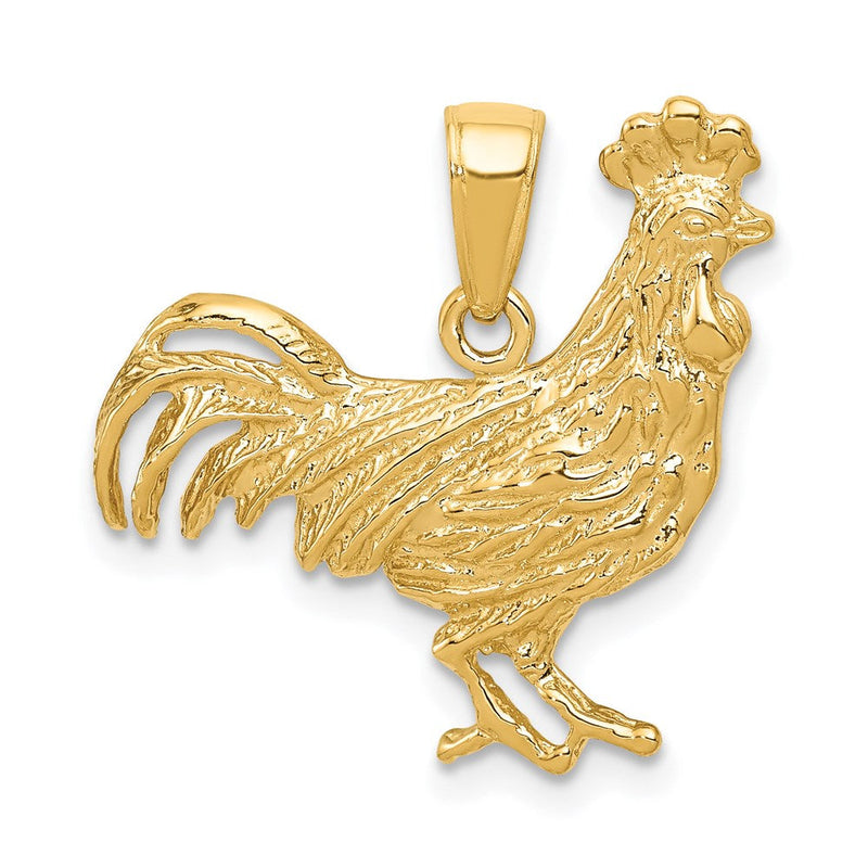 14K Gelbgold Hahn-Anhänger