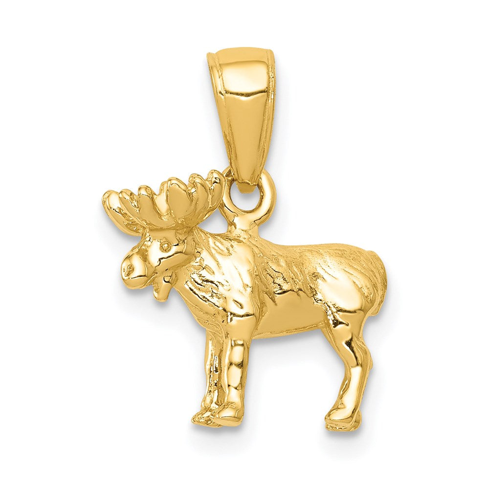 14K Gelbgold 3-D-Elch-Anhänger