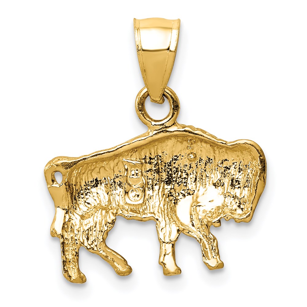 14K Gelbgold Anhänger Büffel diamantiert