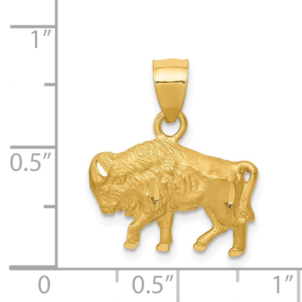 14K Gelbgold Anhänger Büffel diamantiert