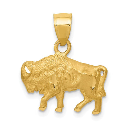 14K Gelbgold Anhänger Büffel diamantiert