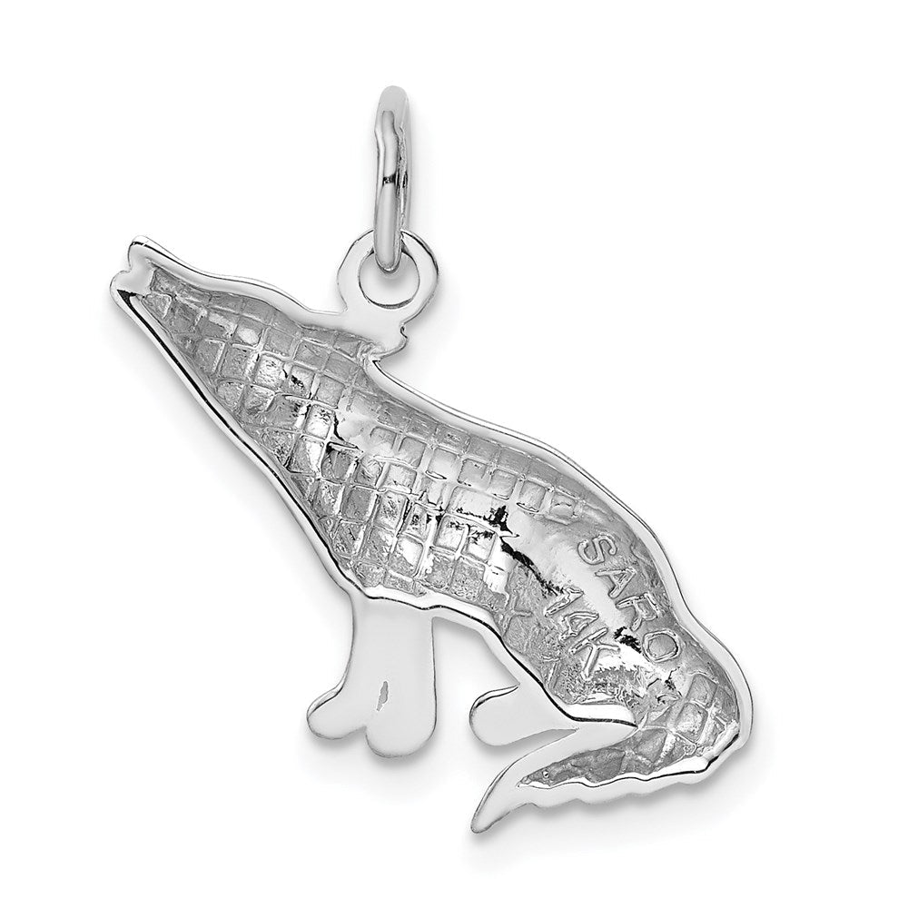 14K Weißgold Wolf Charm