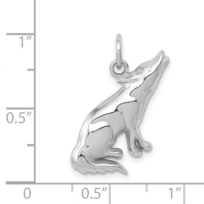 14K Weißgold Wolf Charm
