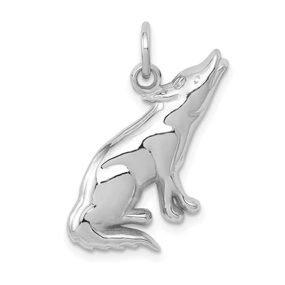 14K Weißgold Wolf Charm